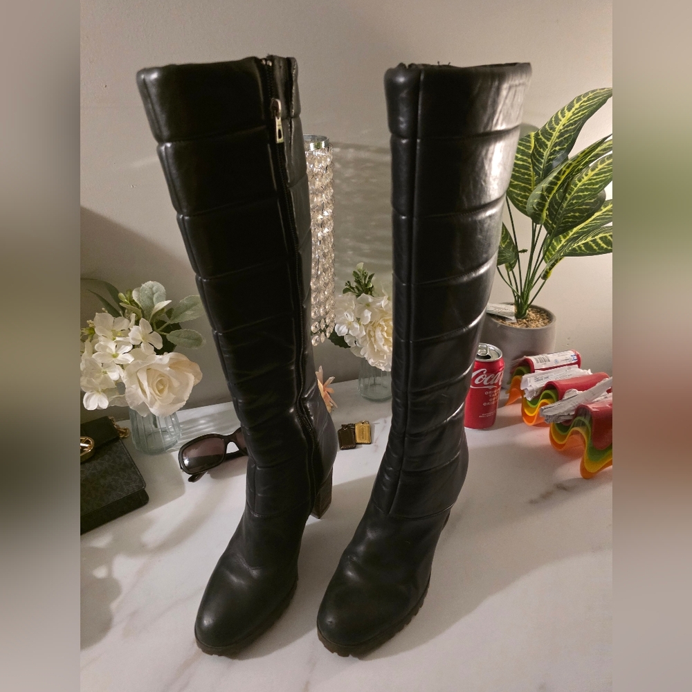 RUDSAK Black Quilted Leather Knee-High Boots - Picture 8 of 11